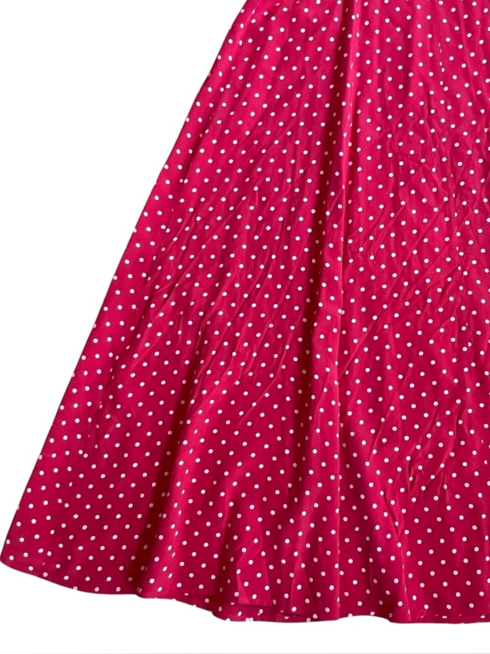 J. Peterman Sz 8 Red Polka Dot 100% Silk Button Front Fit & Flare Maxi Dress - Picture 11 of 14